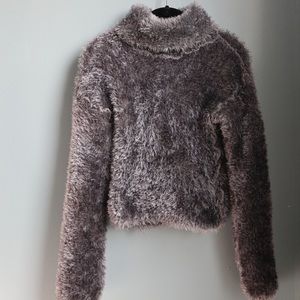 Chunky Grey Turtleneck Sweater